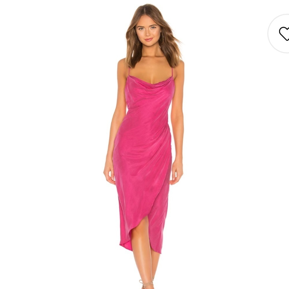 New Lovers and Friends Noah Wrap Dress in Hot Pink size XXS